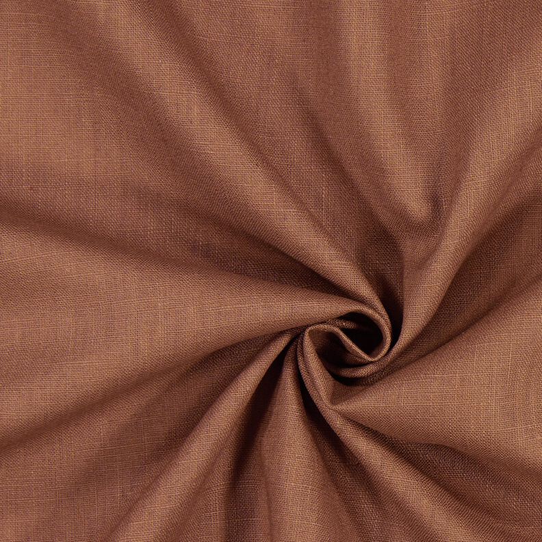 Lněná látka Ramie mix medium – hnědá, image number 1