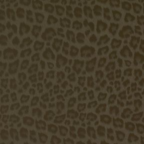 Povrchově upravená látka na kalhoty, zdrsněná, leopardí potisk – khaki, 