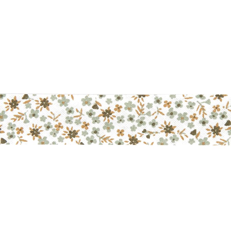 Šikmý proužek drobné květy [20 mm] – rákosove zelená,  image number 1