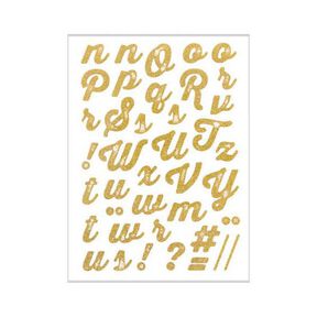 Nažehlovací fólie glitry A-Z – zlatá kovový | Rico Design, 