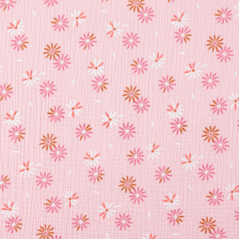 Mušelín / dvojitá mačkaná tkanina Květinový déšť – rose,  image number 1