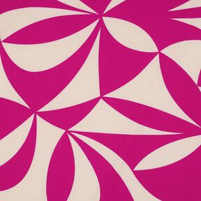 Strečová látka na halenku s geometrickým vzorem | Poppy Fabrics – purpurová/cashew (béžová), 