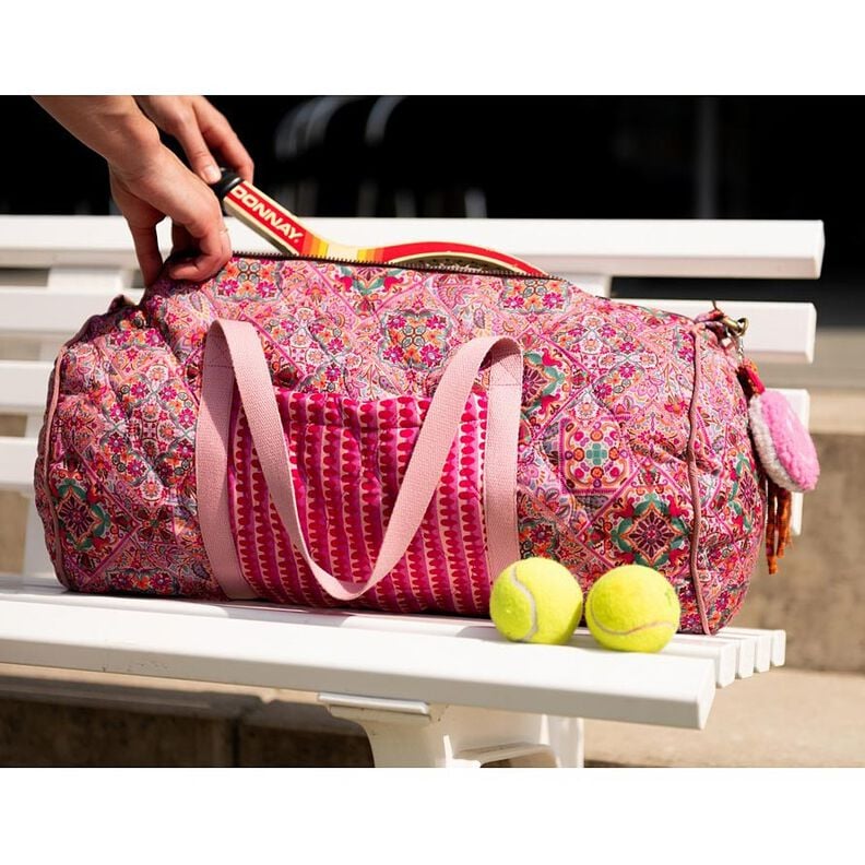 Prošívaná látka Doubleface (oboustranná látka) Kosočtverce | Poppy Fabrics – modrofialková/kaštanově,  image number 5