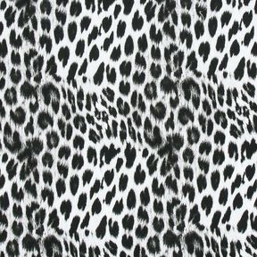 Digitální potisk sněhového leoparda s kartáčovaným vzorem z francouzského froté – černá/bílá, 