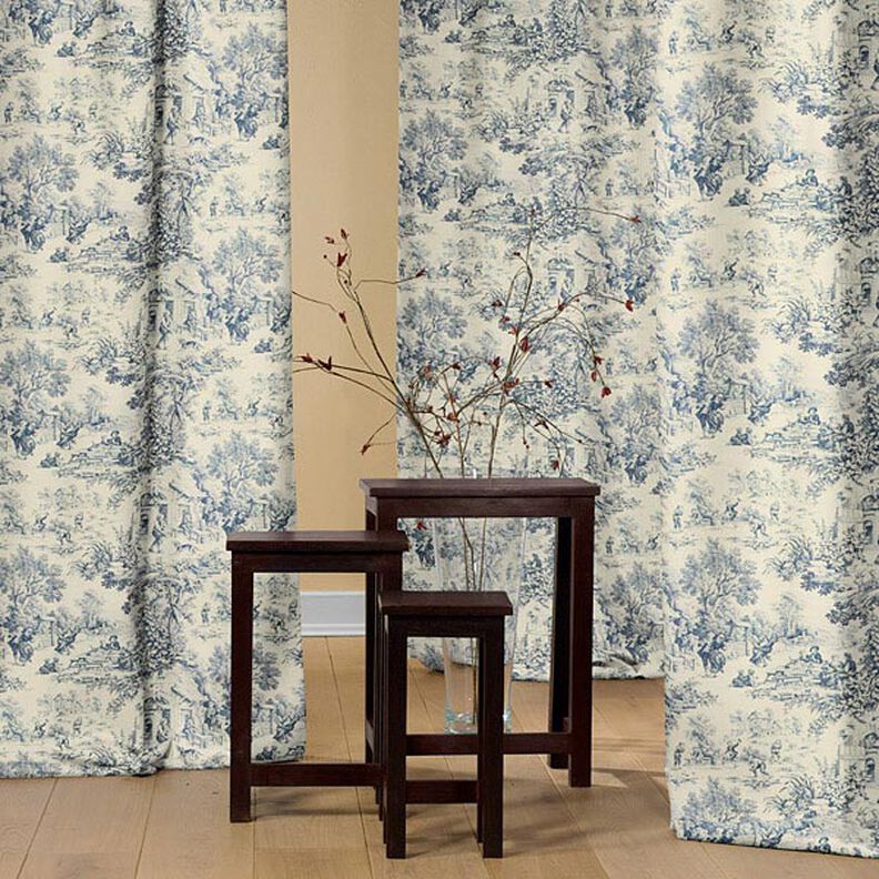 Toile de Jouy – ocelová modr,  image number 4