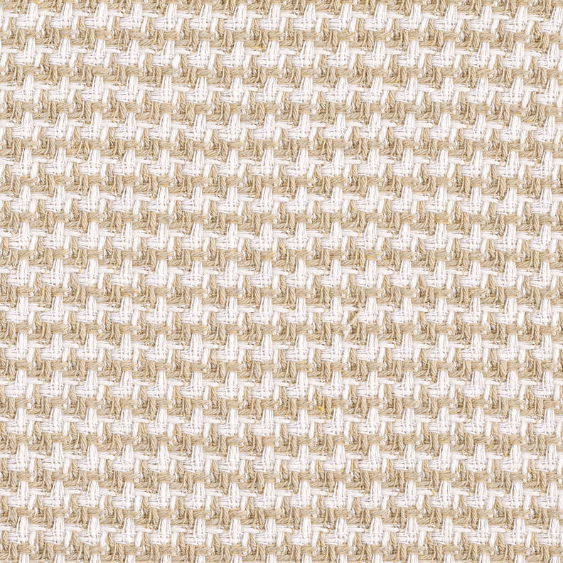 Hrubozrnná tkanina houndstooth – béžová/bílá,  image number 1