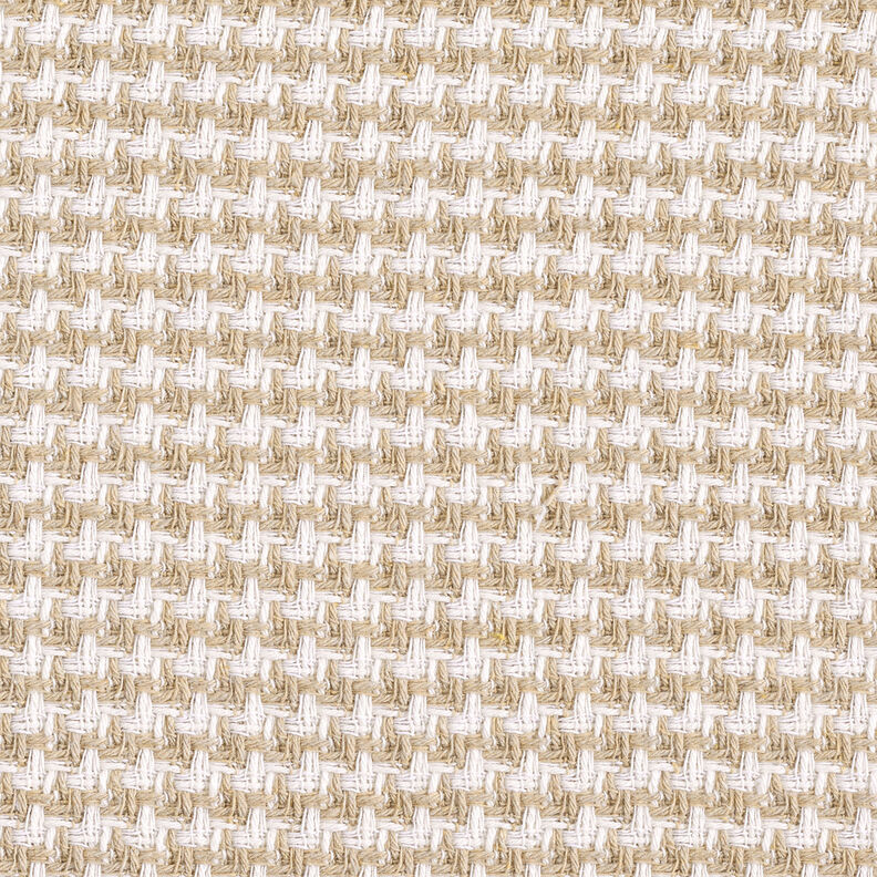 Hrubozrnná tkanina houndstooth – béžová/bílá, image number 1