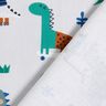 Dekorační látka Polopanama Dinosauři na bruslích – stříbrně šedá/máta peprná,  thumbnail number 4