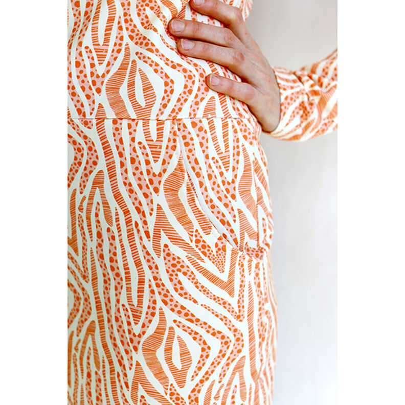 GOTS Francouzské froté letní teplákovina Zebra | Tula – světle béžová/oranžová, image number 12
