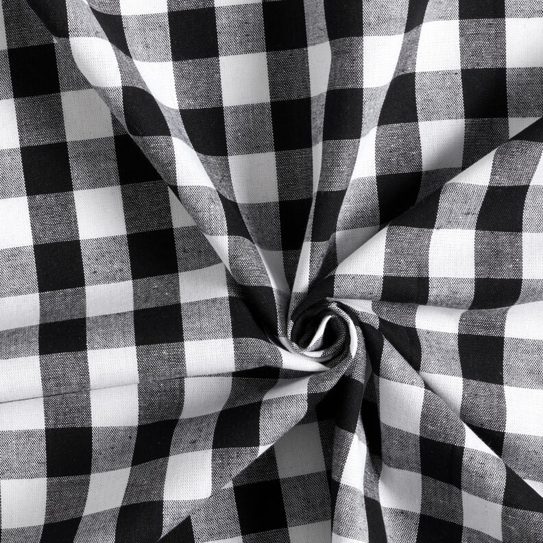 Bavlněná látka Vichy károvaná 1,7 cm – černá/bílá,  image number 3