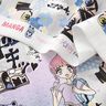 Bavlněný žerzej Svět manga digitální potisk – stříbrně šedá,  thumbnail number 3