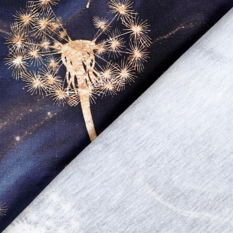 Bavlněný žerzej Zlaté pampelišky | Glitzerpüppi  – černomodrá/světle fialova,  image number 4