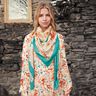 Saténový panel s ptáky a vílami | Katia Fabrics – modrá aqua/kremová,  thumbnail number 7