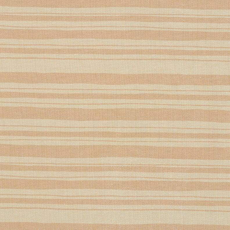 French Terry nepravidelné pruhy – srnčí hnědá/tmavě béžová,  image number 1