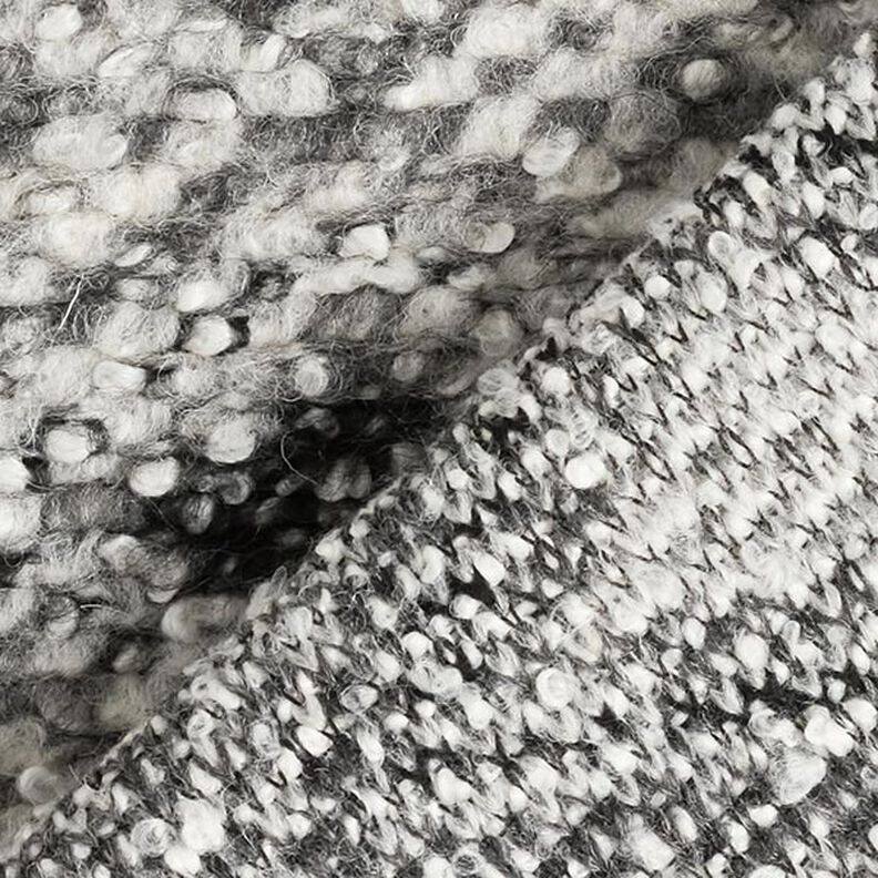 Pletené bouclé vlna mix velké kosočtverce – šedá,  image number 4