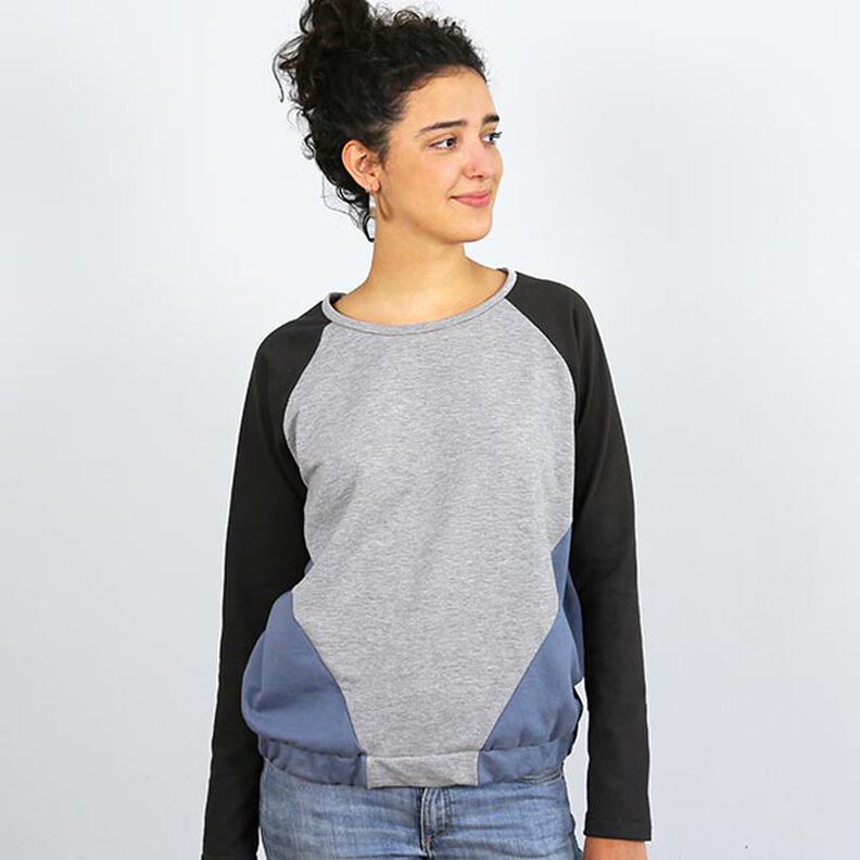 FRAU LILLE – raglánová mikina s šikmými dělicími švy, Studio Schnittreif | XS - XXL,  image number 6