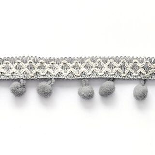 Bambulkový prýmek Křížek [ 15 mm ] – šedá/vlněná bílá, 