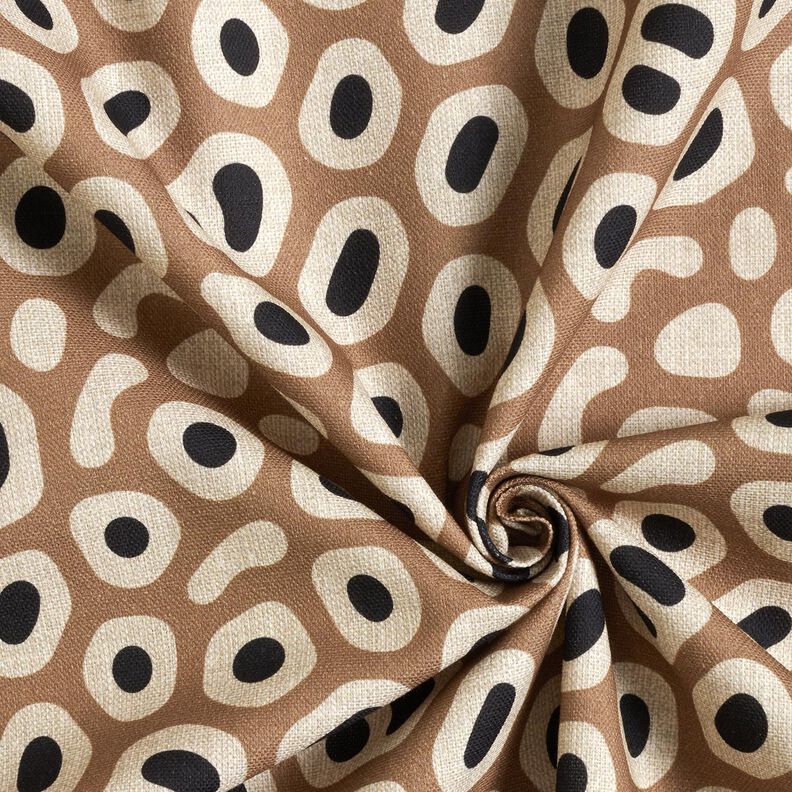 Dekorační látka Polopanama Abstraktní leopardí vzor – světle hnědá/cashew (béžová),  image number 3