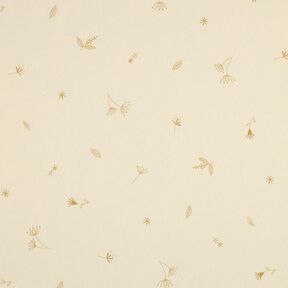 GOTS Bavlněný žerzej Větve a rostliny | Poppy Fabrics – kremová/srnčí hnědá, 