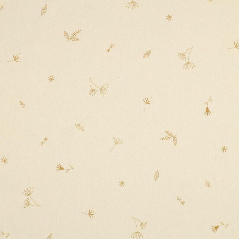 GOTS Bavlněný žerzej Větve a rostliny | Poppy Fabrics – kremová/srnčí hnědá,  image number 1