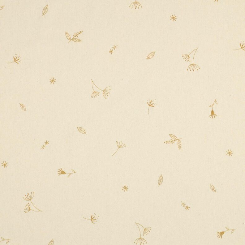GOTS Bavlněný žerzej Větve a rostliny | Poppy Fabrics – kremová/srnčí hnědá, image number 1