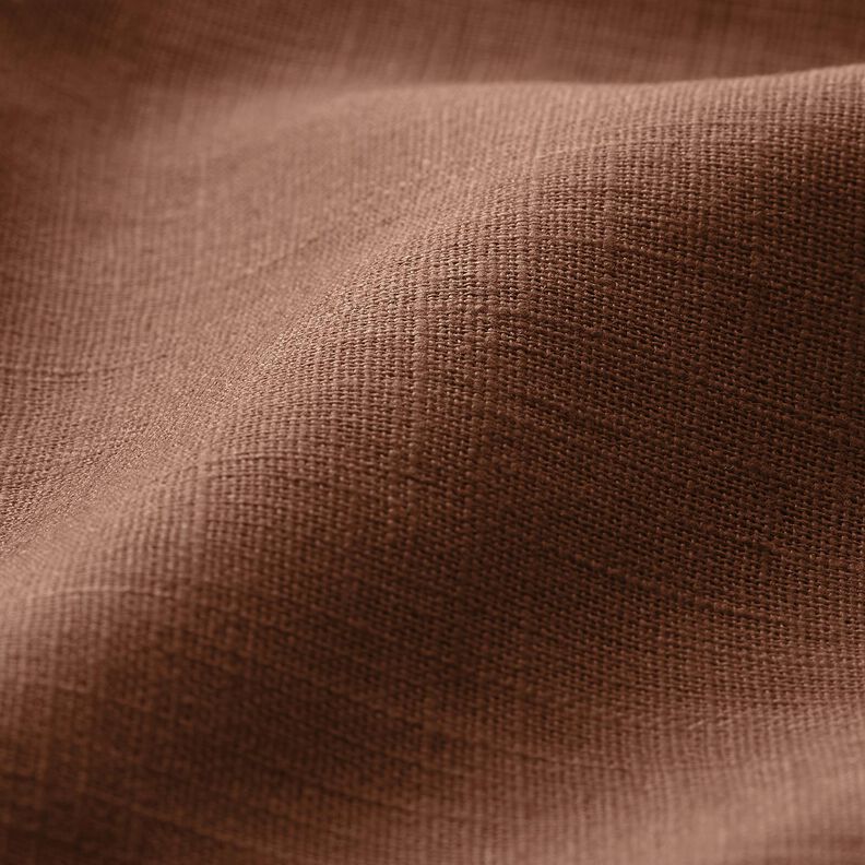 Lněná látka Ramie mix medium – kaštanově hnědá,  image number 2