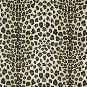 Čalounická látka Žakár Leopard – taupe (šedohnědá)/khaki, 