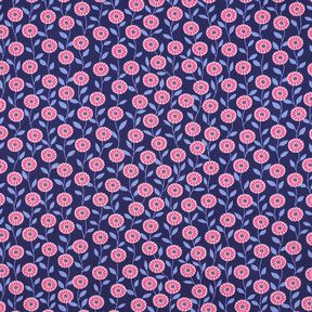 Bavlněný popelín Letní květiny | Poppy Fabrics – růžová/indigová, 