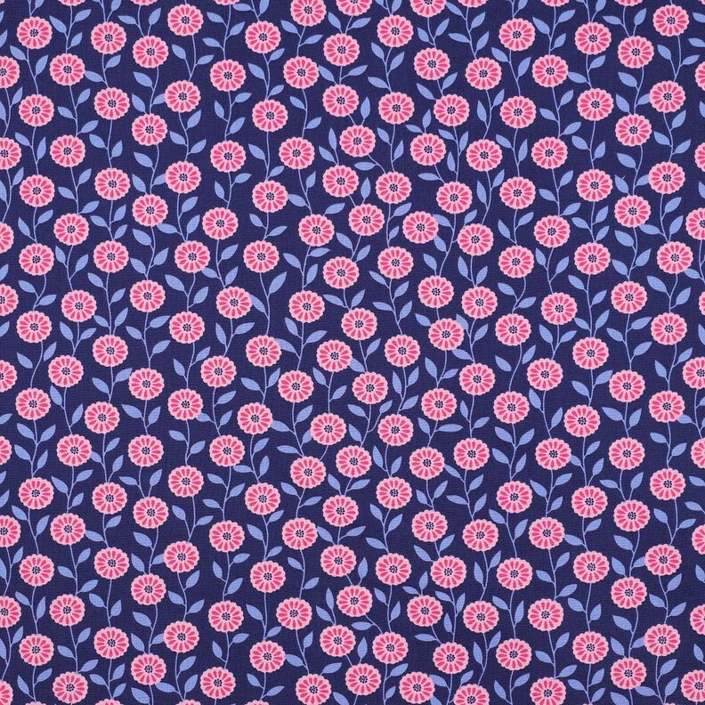 Bavlněný popelín Letní květiny | Poppy Fabrics – růžová/indigová,  image number 1