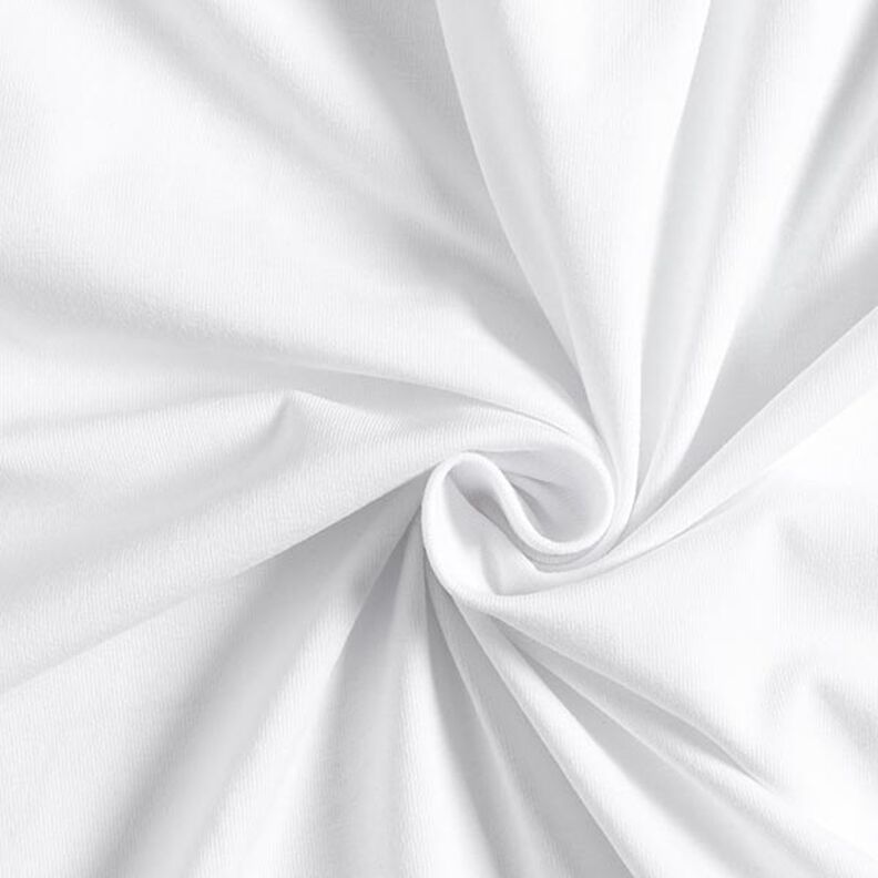 Bavlněný žerzej Medium jednobarevný – bílá,  image number 1