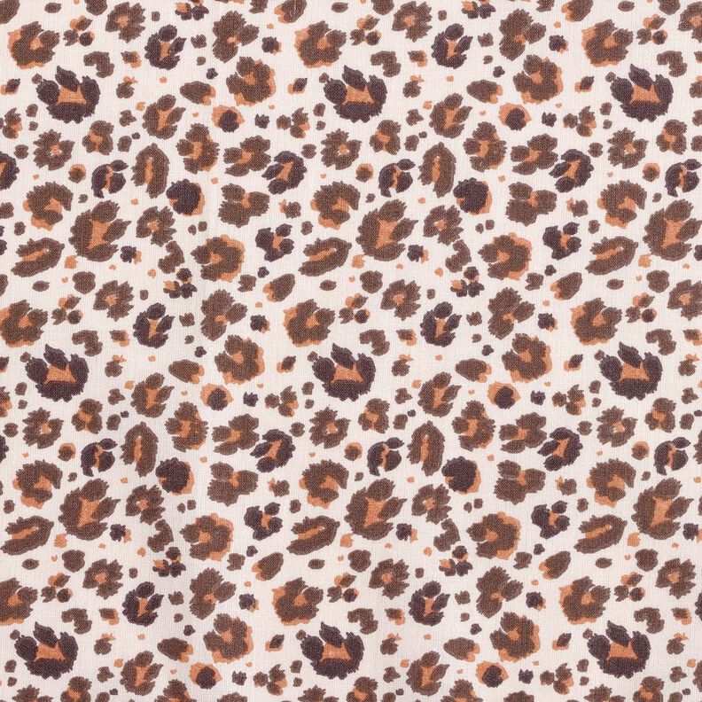 Bavlněná látka Kreton Velké leopardí skvrny – středně hnědá/světle béžová, image number 1